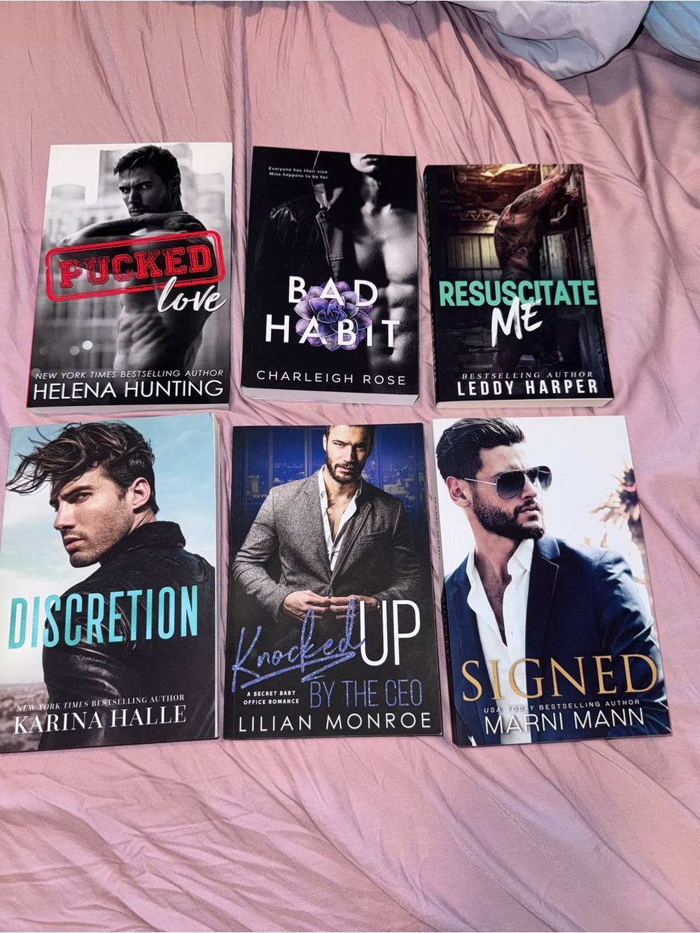 6 Romance Novels by Helena Hunting, Charleigh Rose, Karina Halle, etc